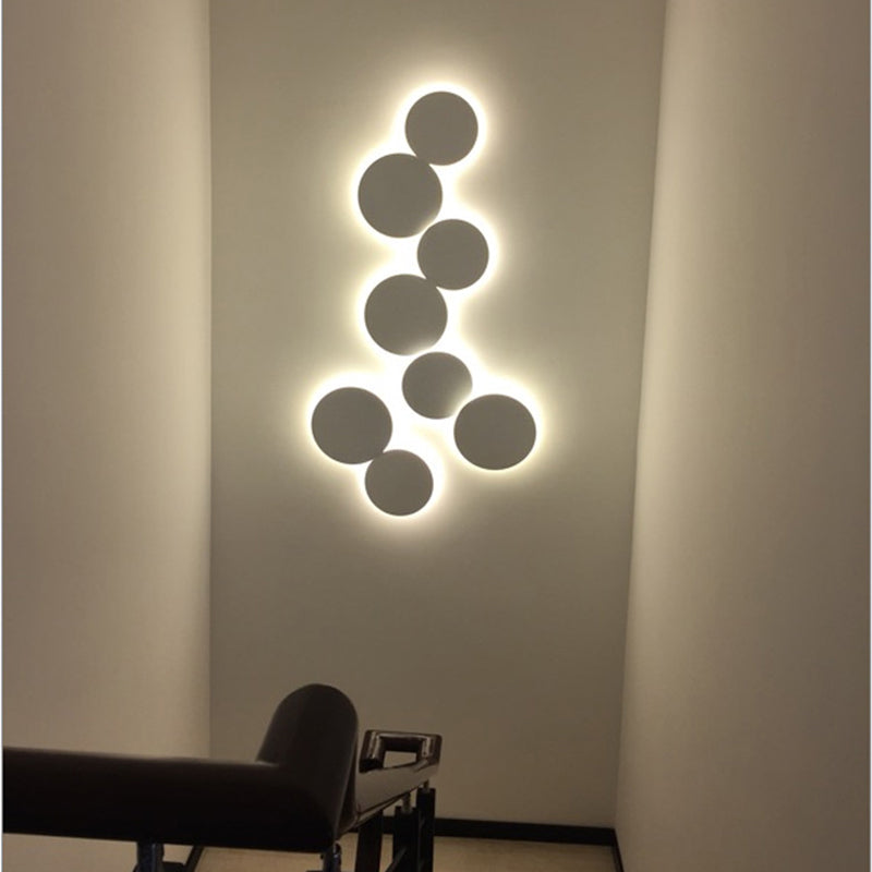 Nordic Creative Art SimpleStyle Round Shade Wall Sconce Metal 1 Light Sconces for Bedroom.