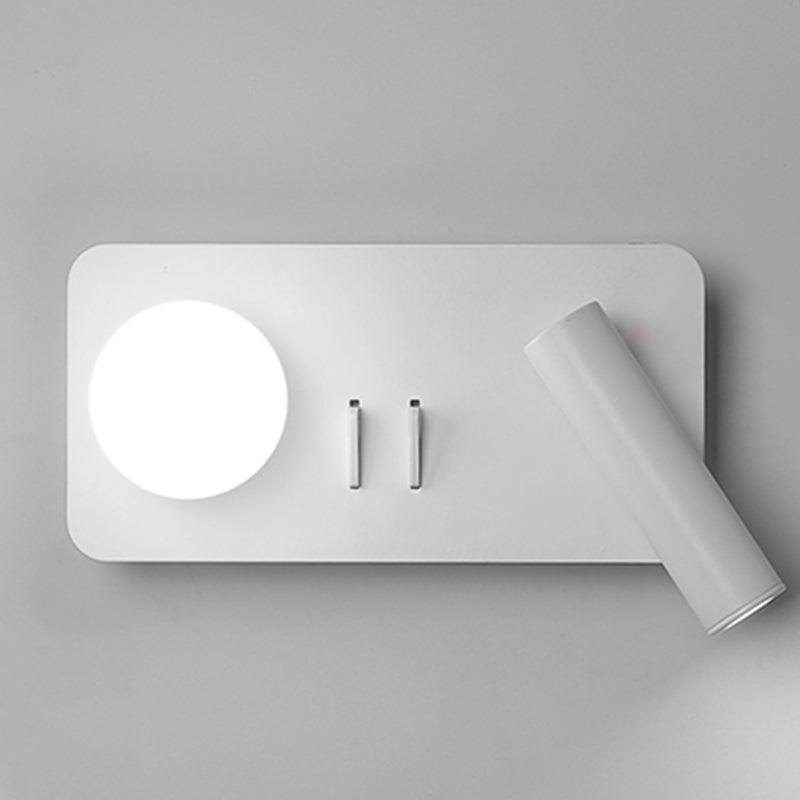 Lampada a parete in metallo moderno a parete in metallo bianco a 2 luci luci rettangolari di scarico rettangolare