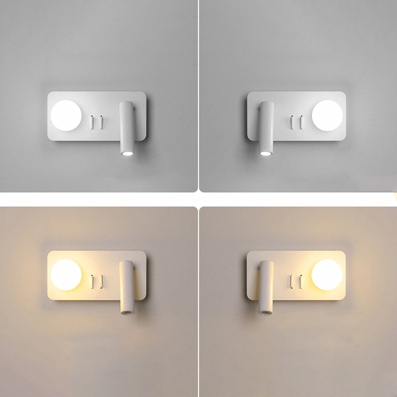 Lampada a parete in metallo moderno a parete in metallo bianco a 2 luci luci rettangolari di scarico rettangolare