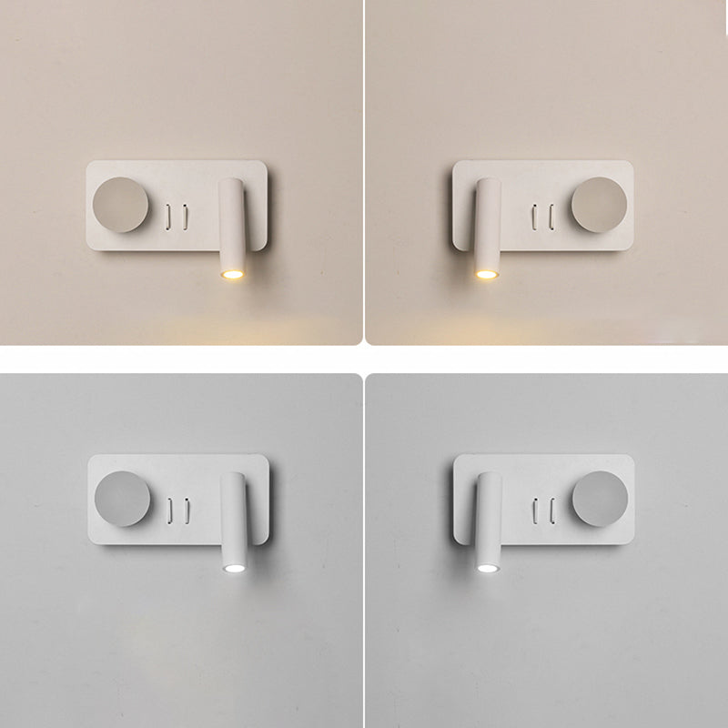 Lampada a parete in metallo moderno a parete in metallo bianco a 2 luci luci rettangolari di scarico rettangolare