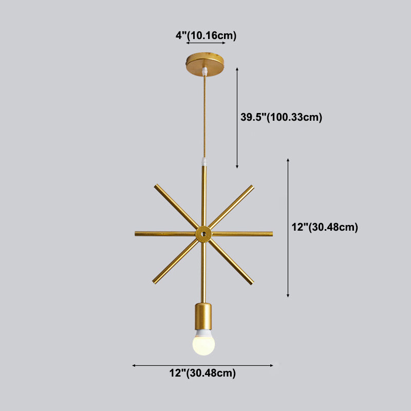 Moderna simple estilo múltiples formas colgantes de hierro 1 colgante de luz en la tienda de ropa dorada para ropa