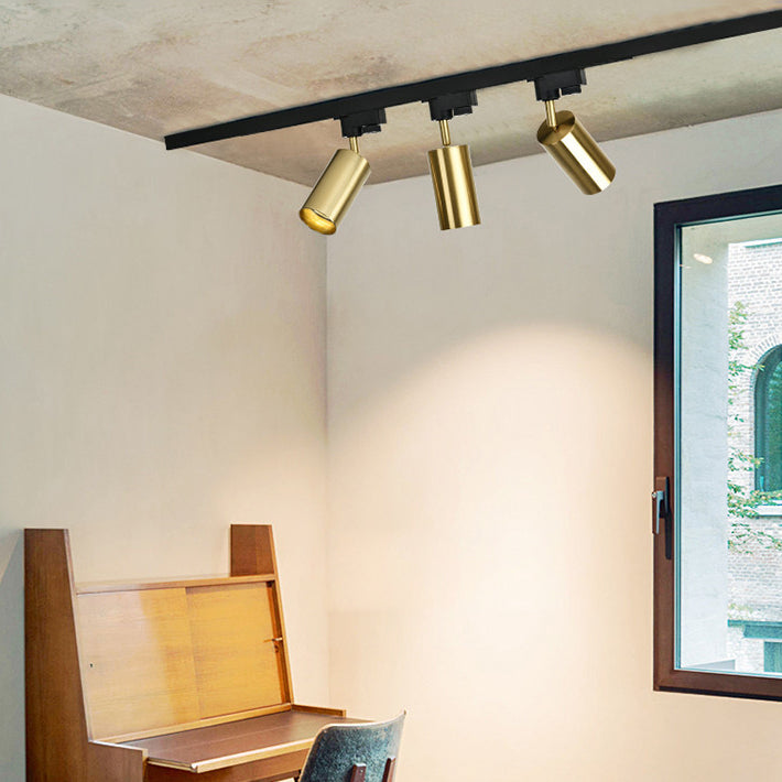 Cylinder Semi Flush Mount Light Fixture Contemporary Aluminum Ceiling Light Fixture for Living Room