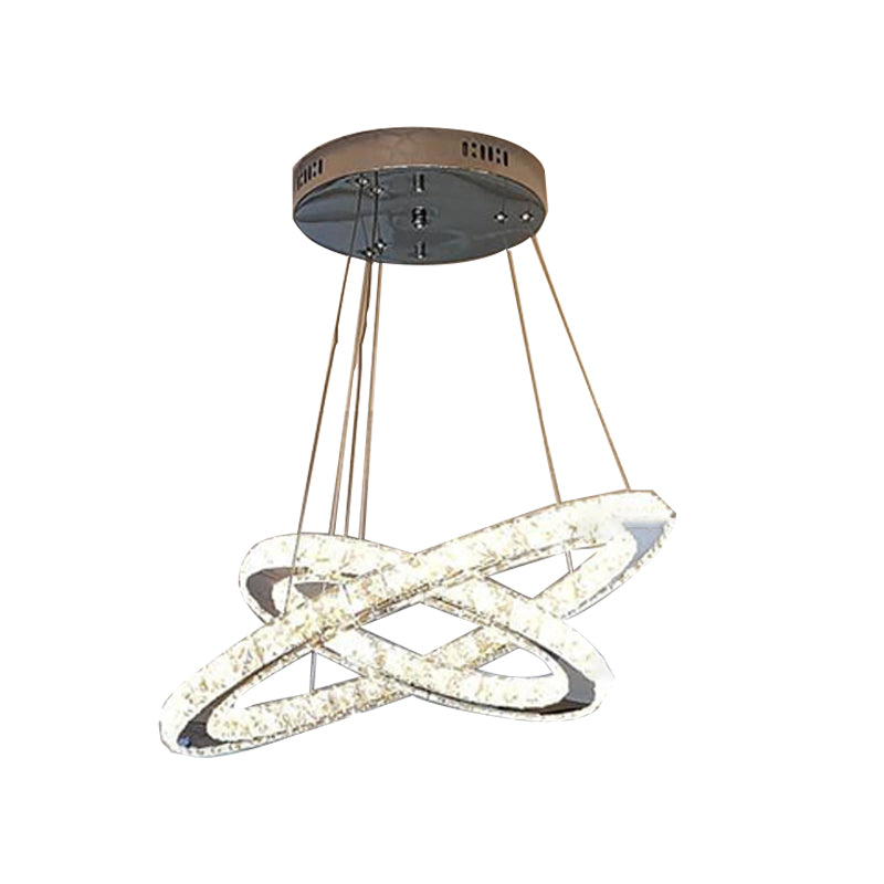 Lampade lampadario moderno ad anello lampada lampadario a più testa con tonalità di cristallo