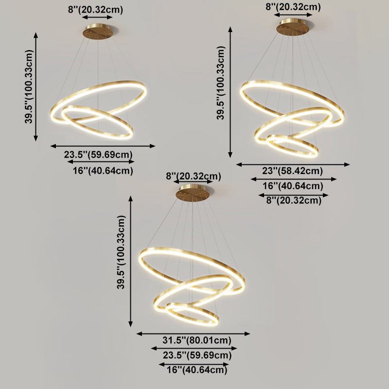 Multi-tier kroonluchter lamp Moderne ring kroonluchter verlichtingsarmaturen met witte acrylschaduw