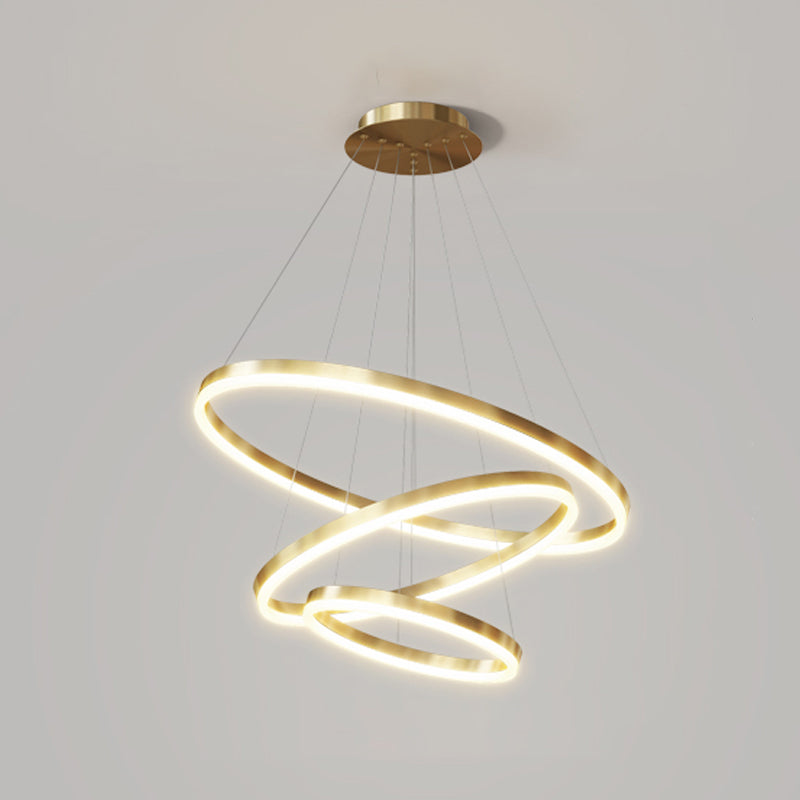 Multi-tier kroonluchter lamp Moderne ring kroonluchter verlichtingsarmaturen met witte acrylschaduw