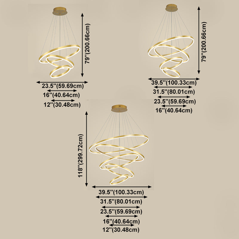 Multi-tier kroonluchter verlichtingsarmaturen Moderne ring kroonluchter lamp met witte acrylschaduw
