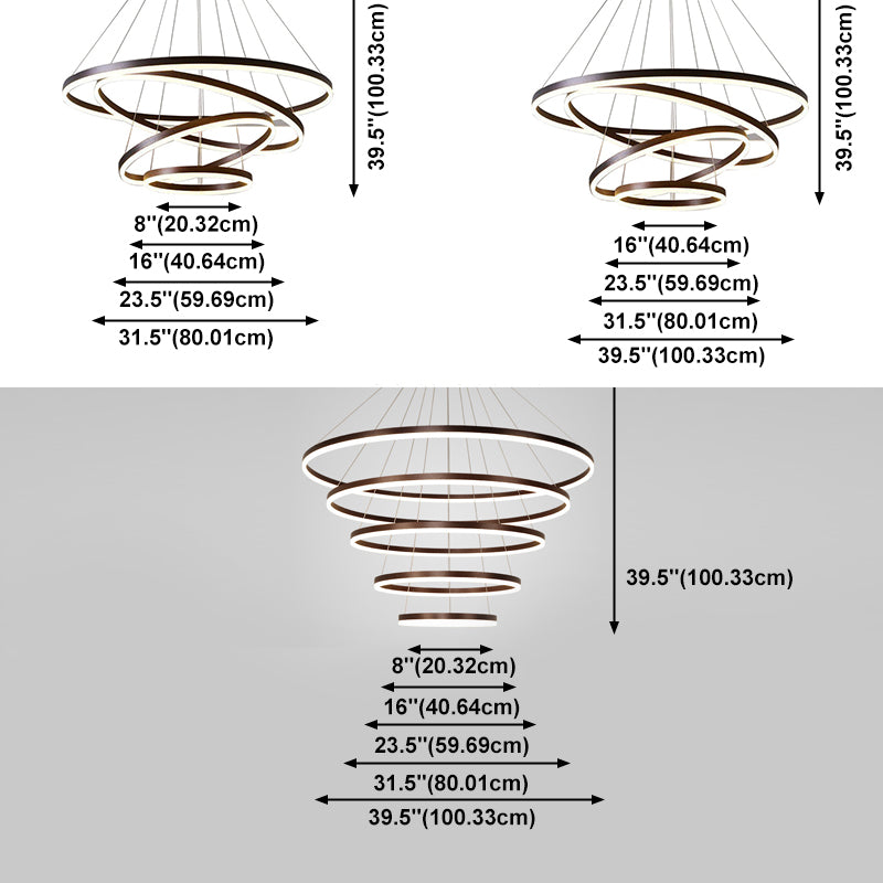 Lampadario circolare contemporaneo lampadario del ristorante il lampadario appeso con ombra acrilica