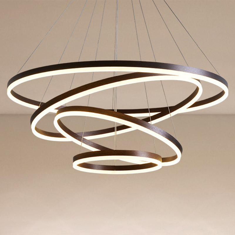 Hedendaagse cirkelvormige kroonluchter verlichtingsarmaturen Restaurant Hangende kroonluchter met acrylschaduw