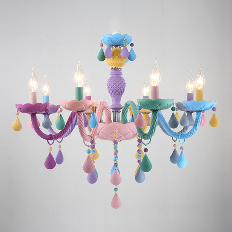 Moderne macaron kaarsenkroonluchter hanger licht metaalhangende hanglampen voor restaurant