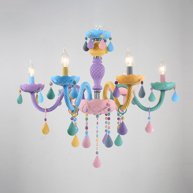 Moderne macaron kaarsenkroonluchter hanger licht metaalhangende hanglampen voor restaurant