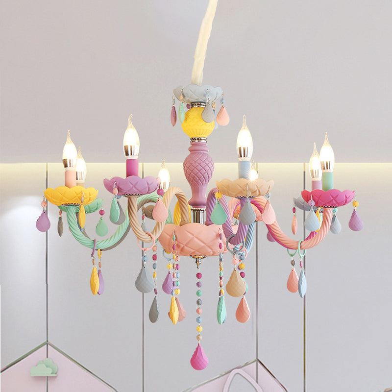 Moderne macaron kaarsenkroonluchter hanger licht metaalhangende hanglampen voor restaurant