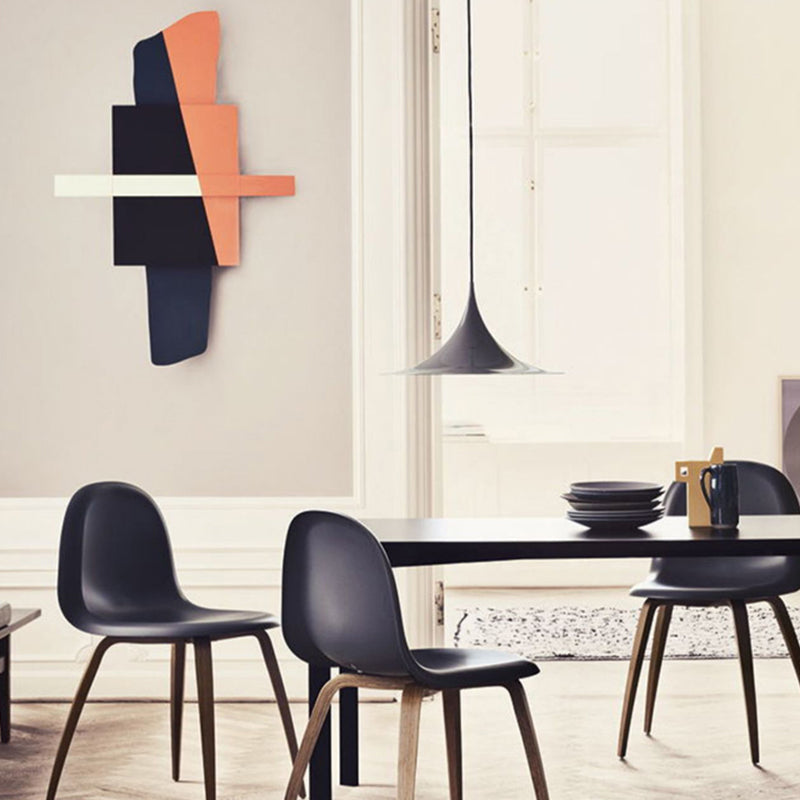 Accesorios de iluminación colgante de trompeta Lámpara de suspensión moderna de 1 luces con sombra de metal