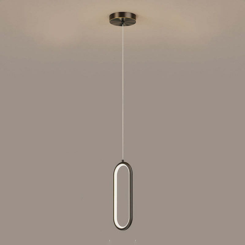 Metal Oval Hanging Light Postmodern Style Suspension Pendant for Cafe Restaurant