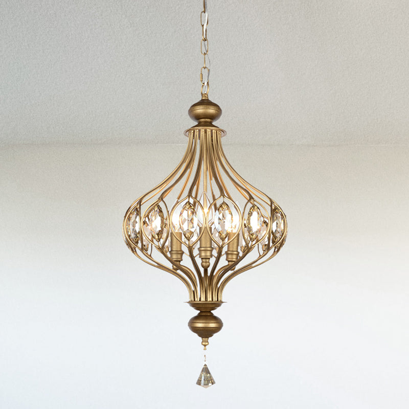 Gang hängende hängende leichte minimalistische goldene Anhänger Lichtkit mit runden Kristallschatten