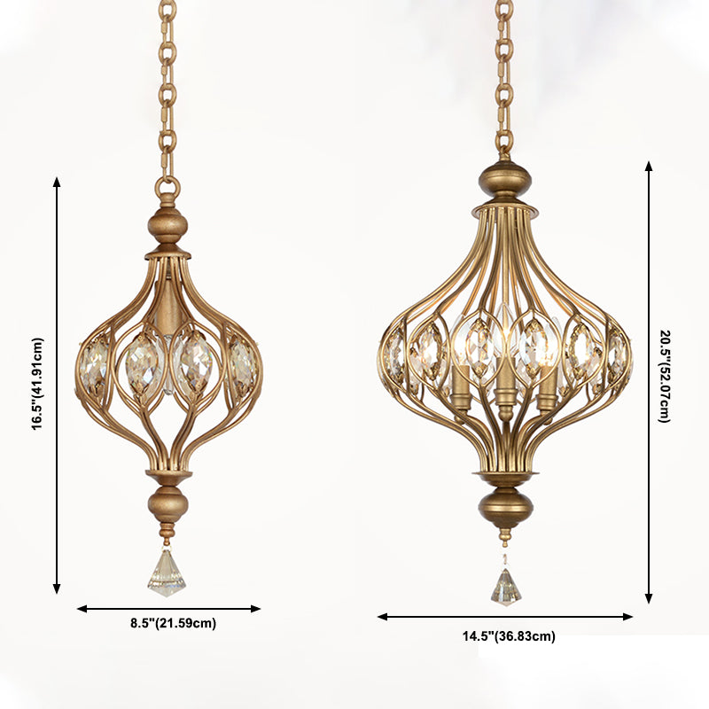 Gang hängende hängende leichte minimalistische goldene Anhänger Lichtkit mit runden Kristallschatten