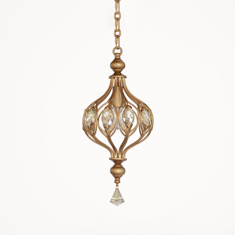 Gang hängende hängende leichte minimalistische goldene Anhänger Lichtkit mit runden Kristallschatten