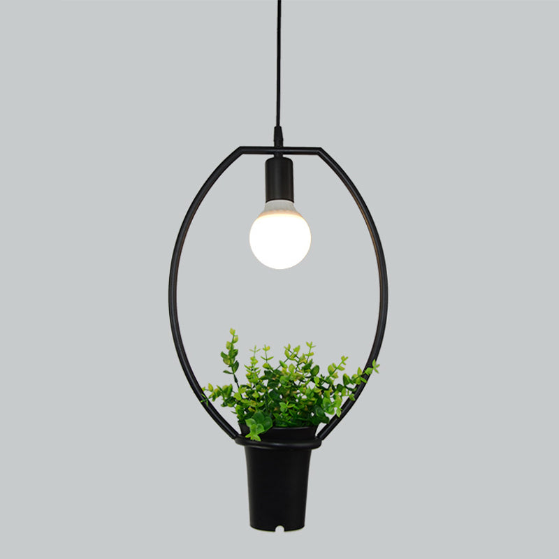 Luces de techo colgantes de planta verde industrial lámpara colgante de luz única creativa para cafetería