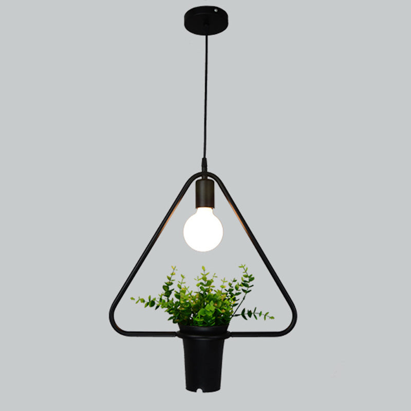 Luces de techo colgantes de planta verde industrial lámpara colgante de luz única creativa para cafetería