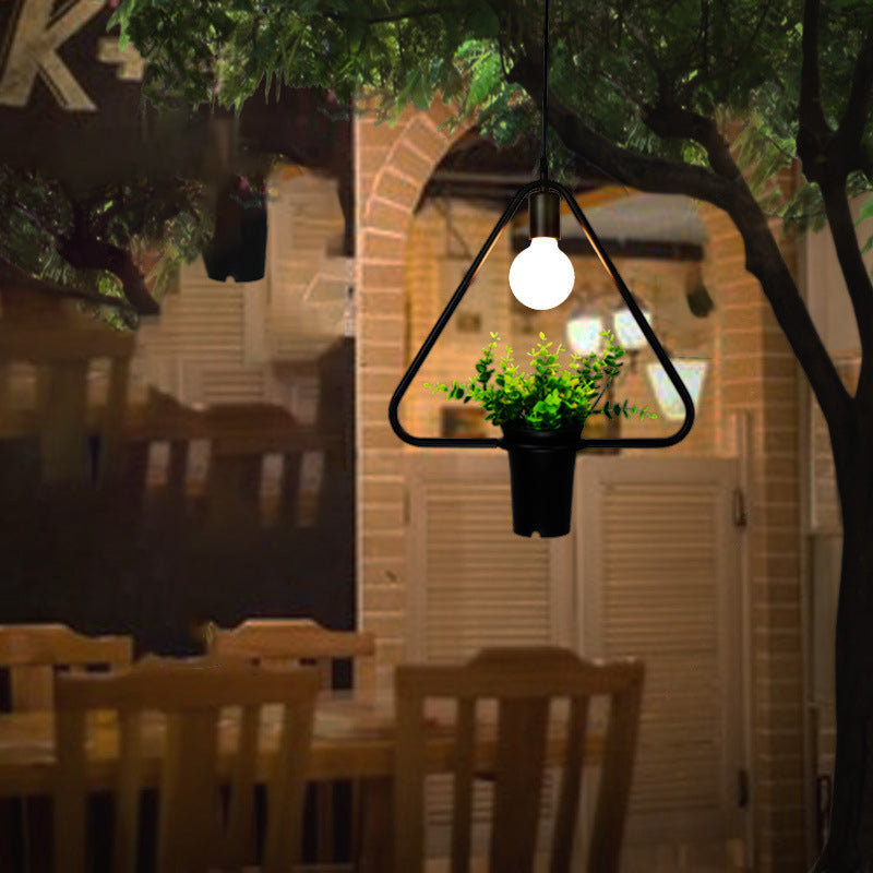 Luces de techo colgantes de planta verde industrial lámpara colgante de luz única creativa para cafetería