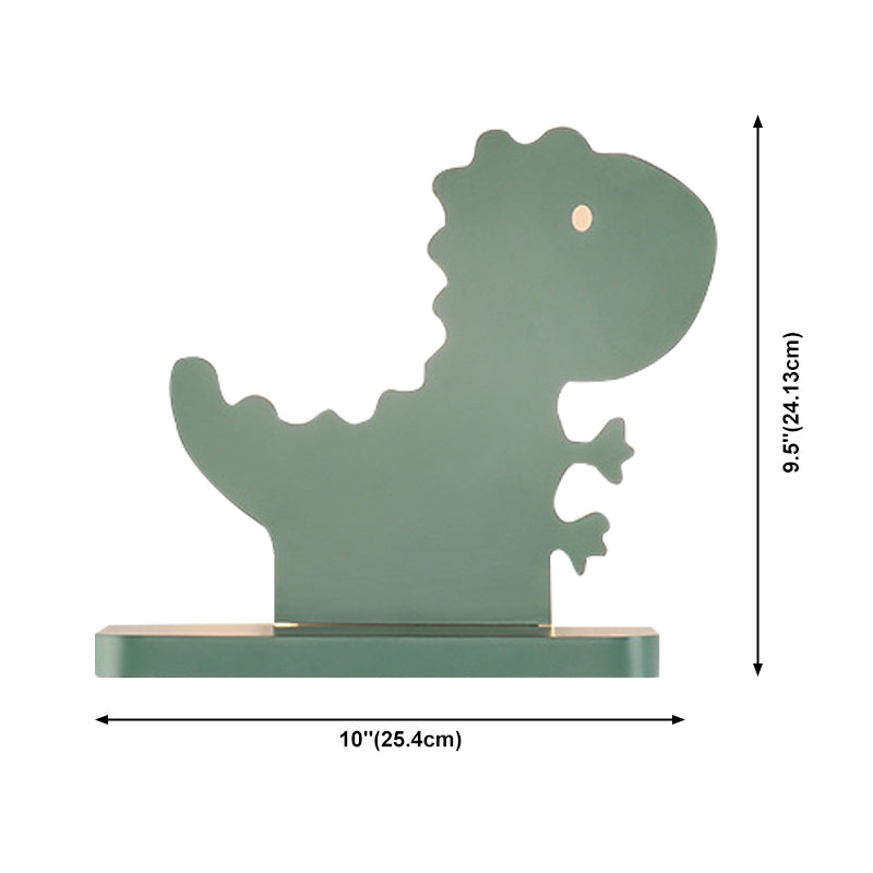 Green Dinosaur Metal Wall Sconce LED Wall Mounted Light Fixture for Child Room