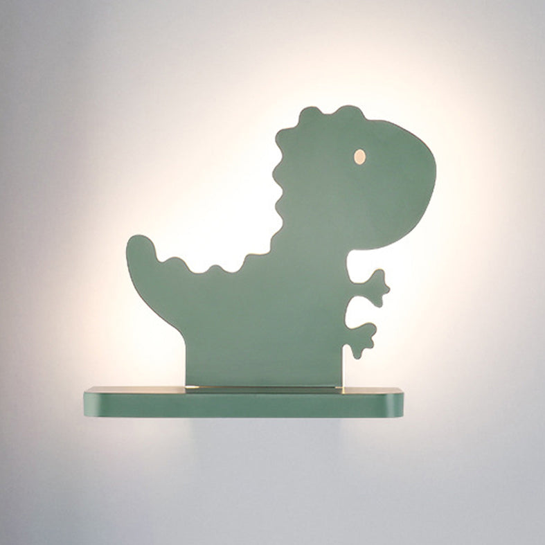 Green Dinosaur Metal Wall Sconce LED Wall Mounted Light Fixture for Child Room