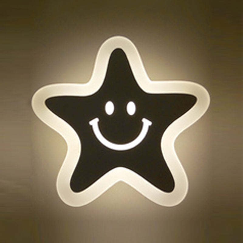 Metalen SCONCE LICHT CARToon -vormige wandbevestiging Lichtbeveiliging voor slaapkamerfoyer