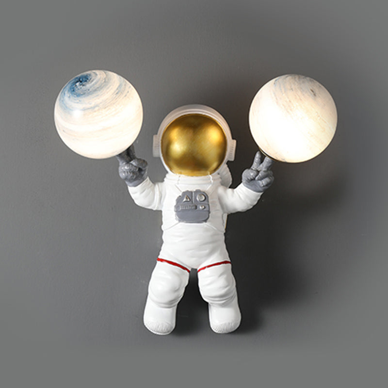 Kinderen Astronaut -vormige wandlampjes Slaapkamer Wandbevestiging Lichtmontage
