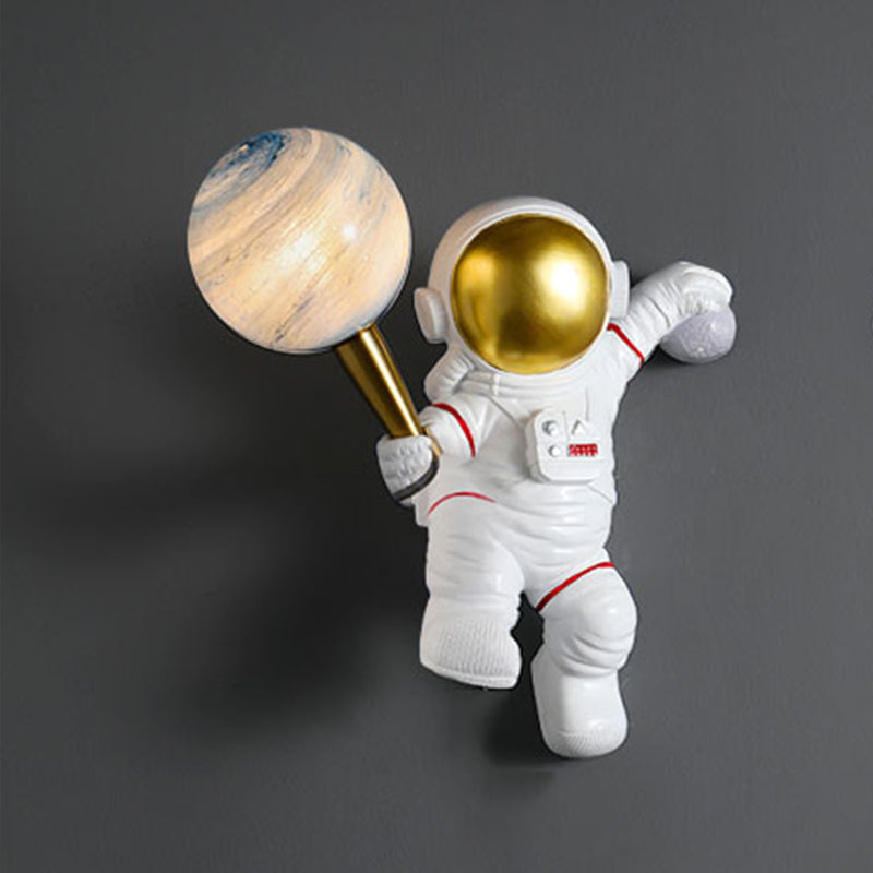 Kinderen Astronaut -vormige wandlampjes Slaapkamer Wandbevestiging Lichtmontage