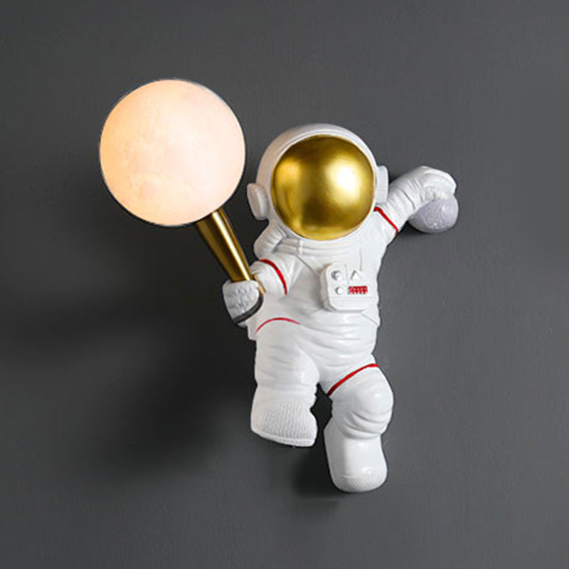 Kinderen Astronaut -vormige wandlampjes Slaapkamer Wandbevestiging Lichtmontage