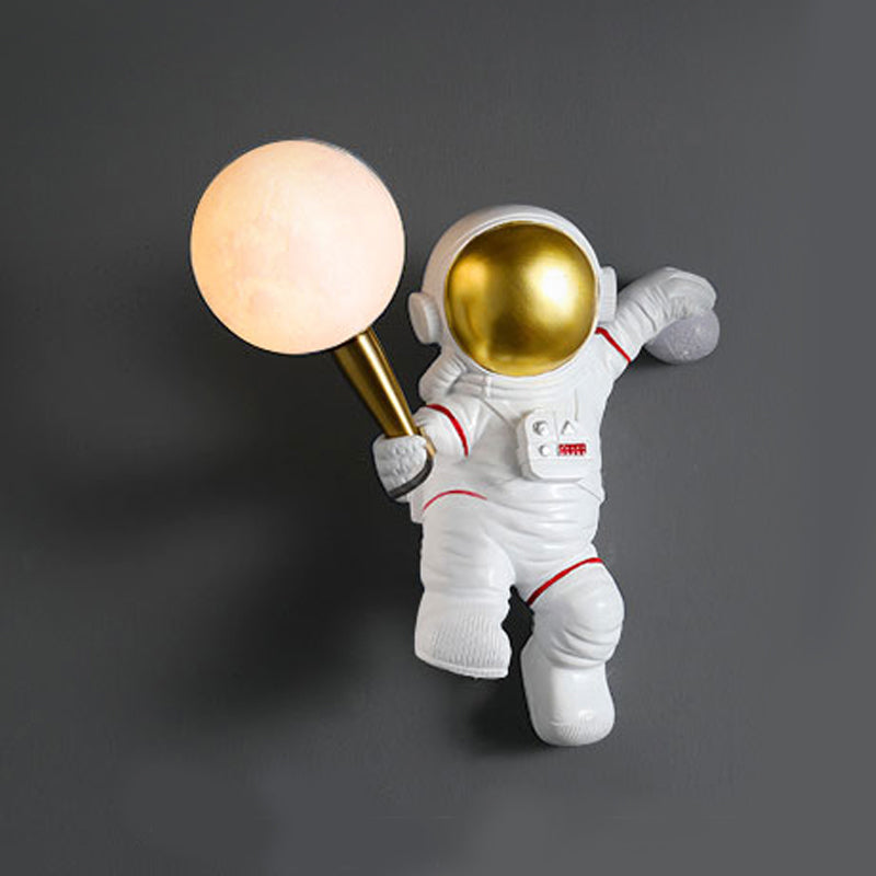 Kinderen Astronaut -vormige wandlampjes Slaapkamer Wandbevestiging Lichtmontage