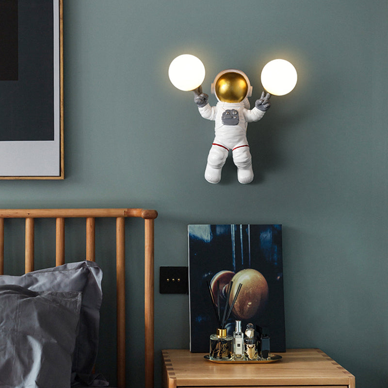 Kinderen Astronaut -vormige wandlampjes Slaapkamer Wandbevestiging Lichtmontage