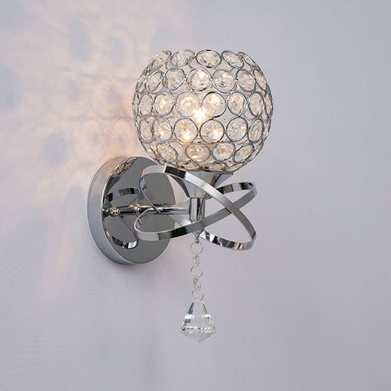 Lámpara de pared de globo lámpara de luz moderna montada en la pared con sombra de cristal transparente