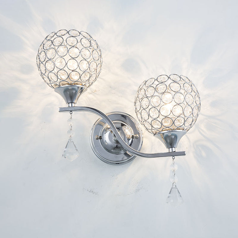 Lámpara de pared de globo lámpara de luz moderna montada en la pared con sombra de cristal transparente