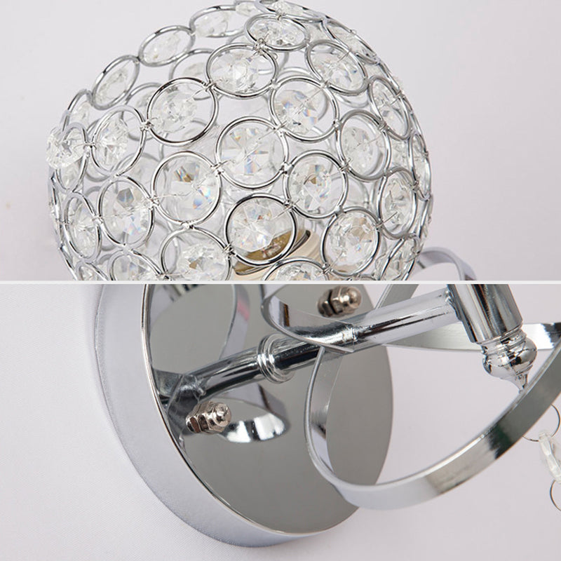 Lámpara de pared de globo lámpara de luz moderna montada en la pared con sombra de cristal transparente