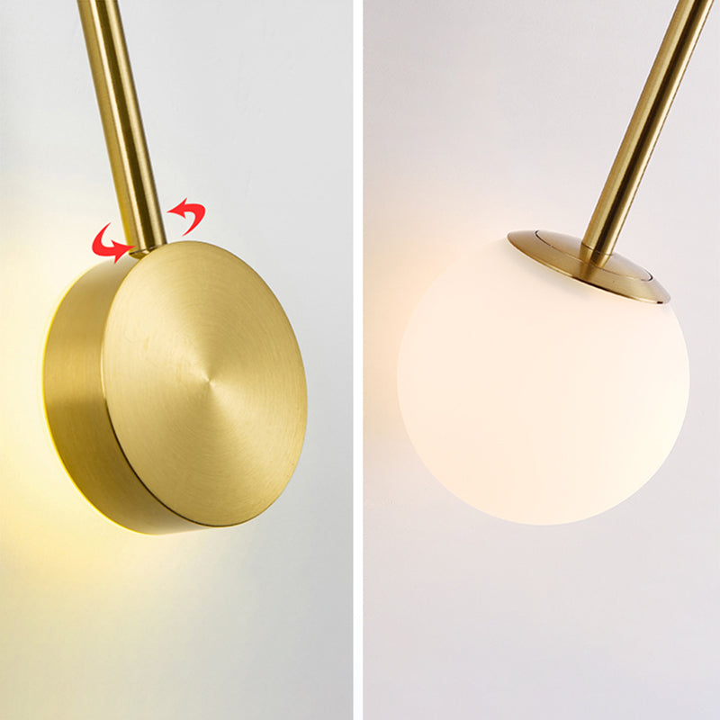 Glass Wall Lighting Contemporary 2 Lights Gold Sconce Lamp Fixture for Living Room