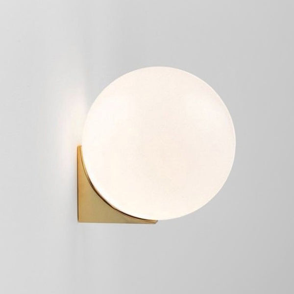 Contemporary Globe Wall Light with White Glass Shade Wall Lamp for Dining Room