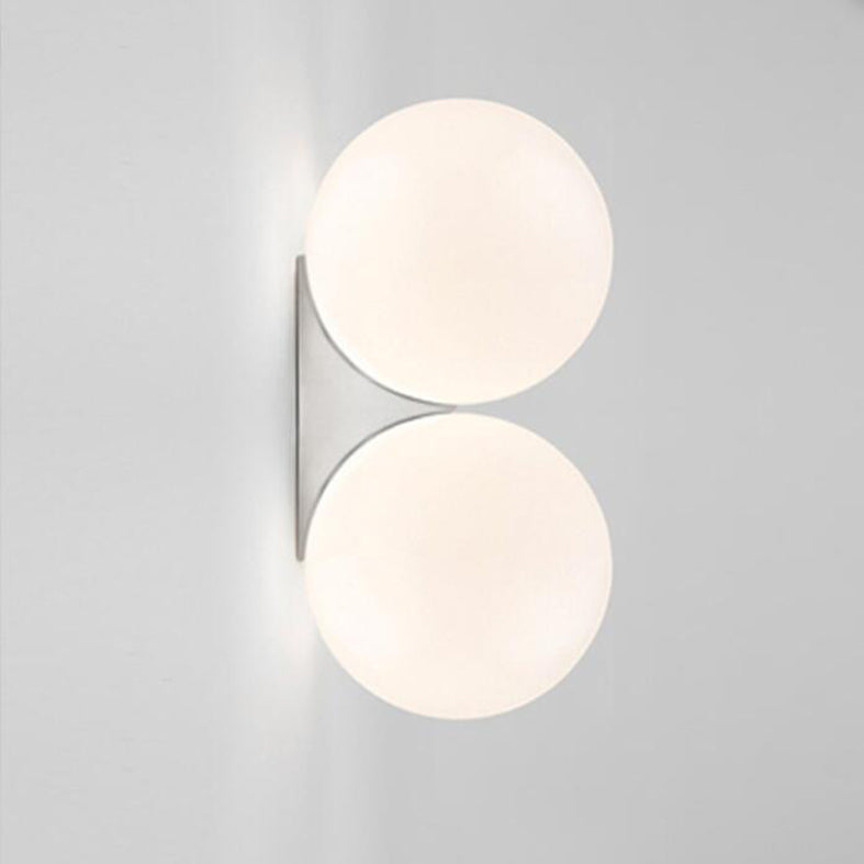Contemporary Globe Wall Light with White Glass Shade Wall Lamp for Dining Room