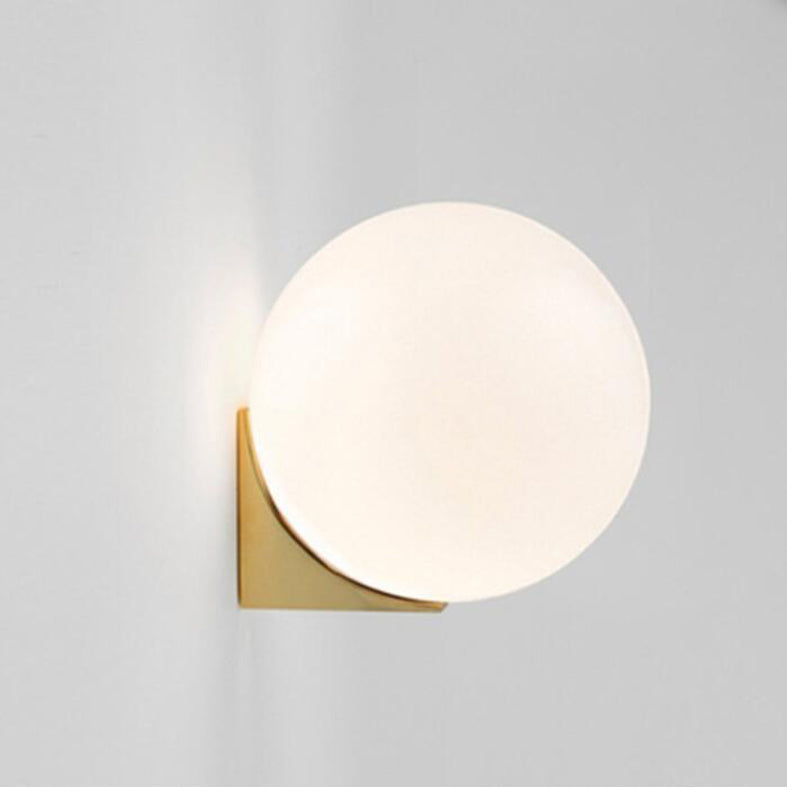 Contemporary Globe Wall Light with White Glass Shade Wall Lamp for Dining Room