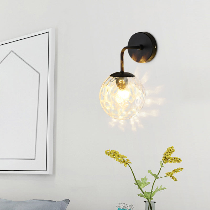Kugelförmige Wandleuchte minimalist 1 helle Glaswandleuchten mit Arm