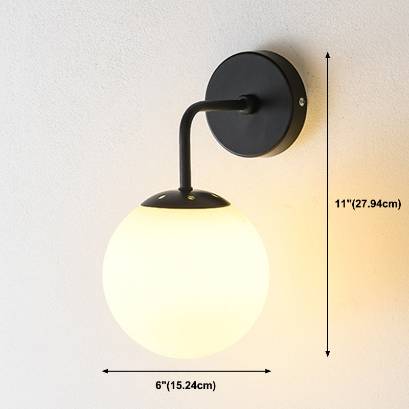 Kugelförmige Wandleuchte minimalist 1 helle Glaswandleuchten mit Arm