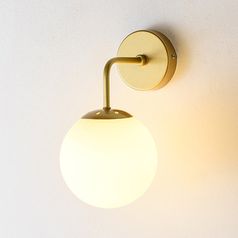 Kugelförmige Wandleuchte minimalist 1 helle Glaswandleuchten mit Arm