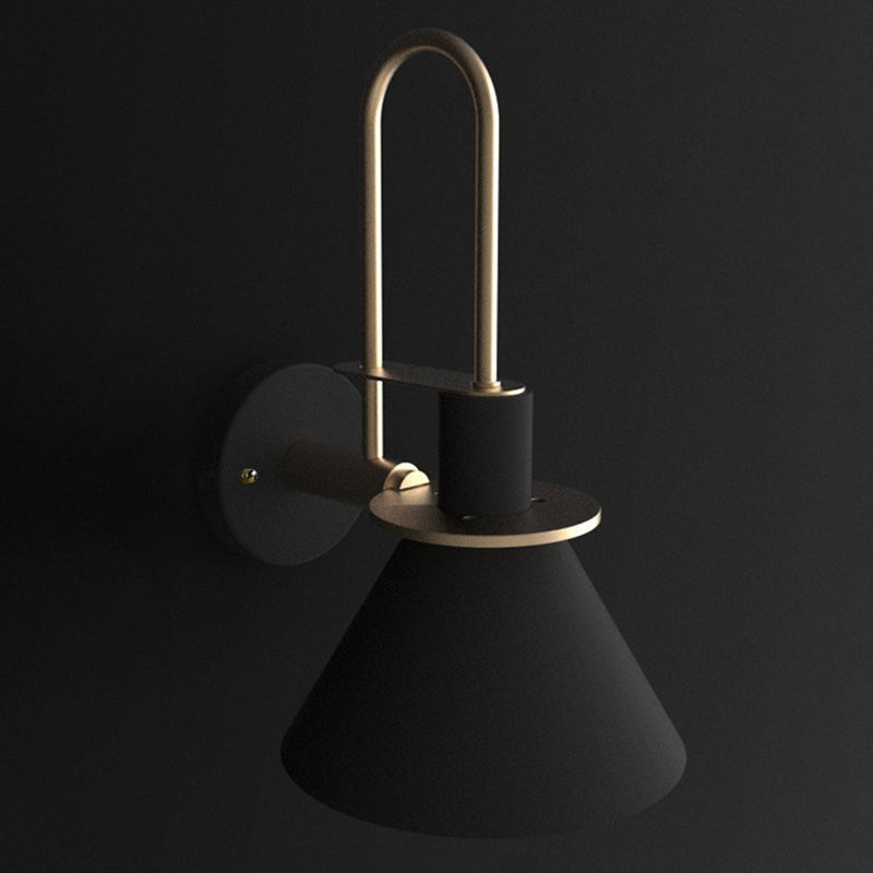 Nordic Iron Shade Wall Sconce Flared Shaped Macaron Color 1-Head Wall Light