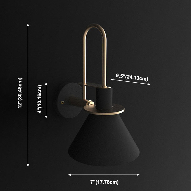 Nordic Iron Shade Wall Sconce Flared Shaped Macaron Color 1-Head Wall Light