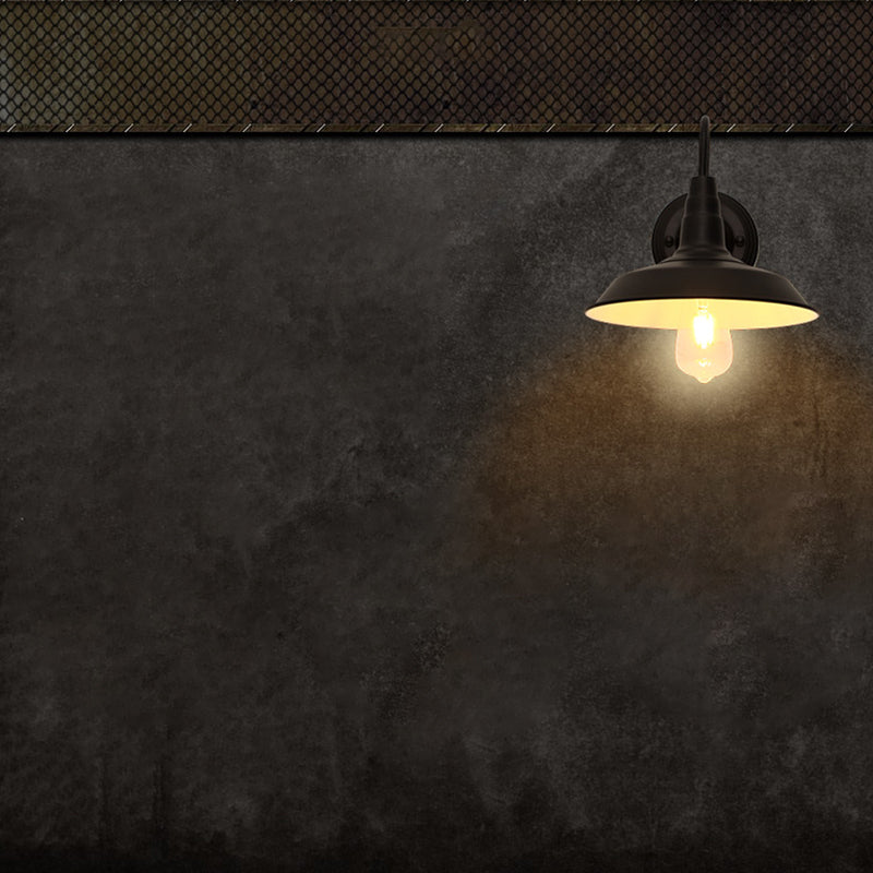 Luz de la pared industrial de pared de pared de metal negro para el restaurante de la cocina