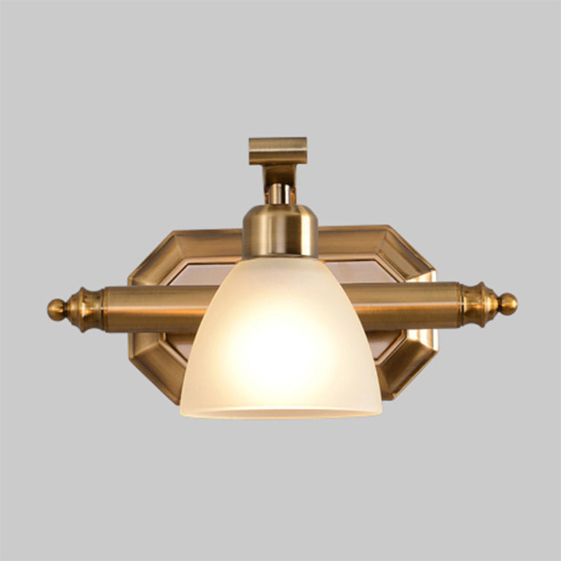 Modern Wall Mounted Light Fixture Bronze Conical Sconce Light Fixture with Glass Shade