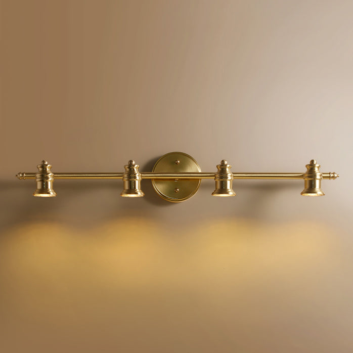 Minimalist Linear Wall Lighting Fixture Metal Bathroom Sconce Light Fixture in Coppery