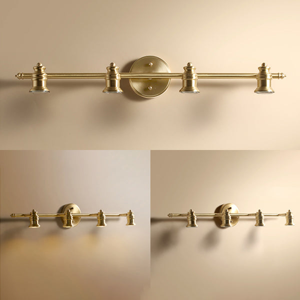 Minimalist Linear Wall Lighting Fixture Metal Bathroom Sconce Light Fixture in Coppery