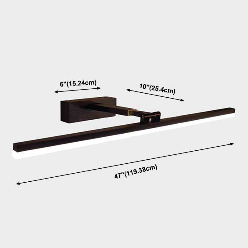 Black Elongated Wall Mounted Lamp Simplicity Style LED Metal Wall Sconce Lighting