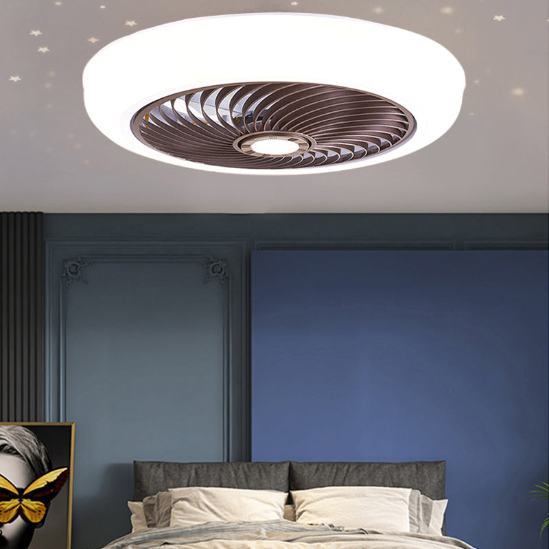 Macaron Flush Mount Deckenventilator Runde LED -LED -Halbflush -Licht mit Acrylschatten