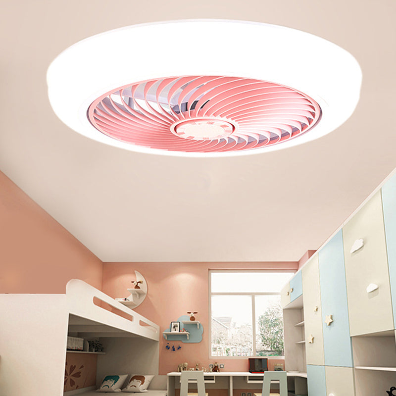 Macaron Flush Mount Deckenventilator Runde LED -LED -Halbflush -Licht mit Acrylschatten